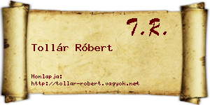 Tollár Róbert névjegykártya